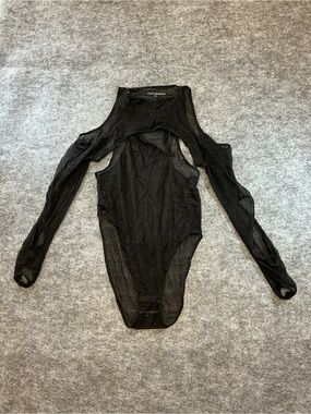 Salt Murphy Black Mesh Bodysuit with Matching Bolero Top Size M